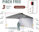 CROWN SHADES 12x12 Pop Up Canopy Tent Instant Commercial with 150D Silver Coated Fabric Including 1 Removable Sidewall, 4