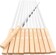 22-Inch Long Flat BBQ Skewers, HONSHEN 3/8 Inch Heavy Duty Stainless Steel Wide Blade with hardwood Handle barbecue skewers