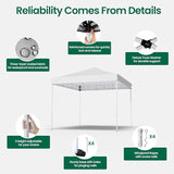 10x10ft Pop Up Canopy Tent,Heavy Duty Waterproof Folding Tent for Camping Parties Events Parties,Outdoor Canopy,Portable Sun