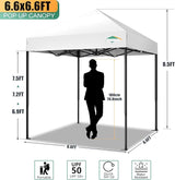COBIZI 6.6x6.6ft Pop Up Canopy Tent, Heavy Duty Canopy Easy Set up All Weather Waterproof Outdoor Canopy Tent for Parties,
