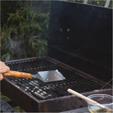 Barbecue Grill Brush and Stainless Steel Scraper Scraper Extended Large,Large Wooden Handle, Wire BBQ Grill Brush for