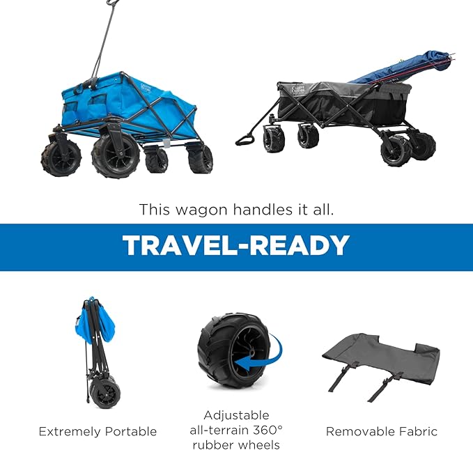 Creative Outdoor Original Folding Wagon All-Terrain Wheels, alternate view 6