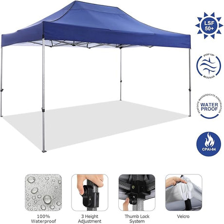COBIZI 10x15 Heavy Duty Pop up Canopy Tent Easy Up Commercial Outdoor Canopy Wedding Party Tents for Parties All Season Wind