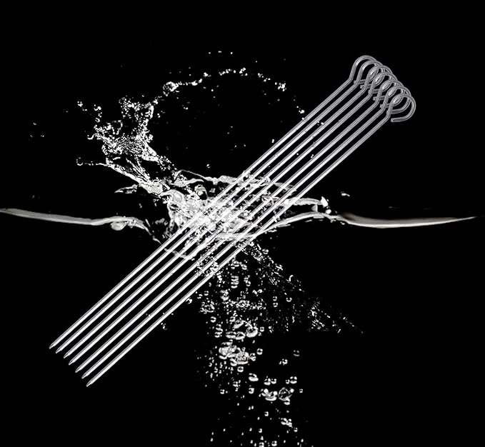 12 inch Barbecue Skewers Metal BBQ Sticks,12Pack Stainless Steel Square Skewer,Kebob,kabob Sets for Grill Outings Cooking