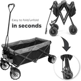 Creative Outdoor Push Pull Hauler Wagon for Kids, 200lbs Weight Capacity, All-Terrain Collapsible and Portable Folding Cart,
