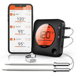 BFOUR Meat Thermometer Wireless Bluetooth, LCD Digital Meat Thermometer with Dual Probe, Wireless Remote BBQ Thermometer for