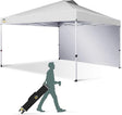 CROWN SHADES 12x12 Pop Up Canopy Tent Instant Commercial with 150D Silver Coated Fabric Including 1 Removable Sidewall, 4