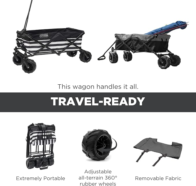 Creative Outdoor Original Folding Wagon All-Terrain Wheels, alternate view 6