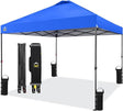 CROWN SHADES 10x10 Pop Up Canopy Tent - Patented Center Lock One Push Instant Outdoor Canopy Beach Tent with STO-N-Go Bag 8