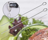 12 inch Barbecue Skewers Metal BBQ Sticks,12Pack Stainless Steel Square Skewer,Kebob,kabob Sets for Grill Outings Cooking