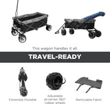 Creative Outdoor Push Pull Hauler Wagon for Kids, 200lbs Weight Capacity, All-Terrain Collapsible and Portable Folding Cart,