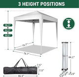 Outvita 6.5x6.5ft Pop Up Canopy Tent, Outdoor Instant Shelter Folding Canopy with 4 Side Walls and Carry Bag for Commercial