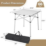 Athena Collection Foldable Camping Table, 28" Small Aluminum Outdoor Folding Camp Table with Roll Up Tabletop and Carry Bag,