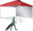CROWN SHADES 12x12 Pop Up Canopy Tent Instant Commercial with 150D Silver Coated Fabric Including 1 Removable Sidewall, 4