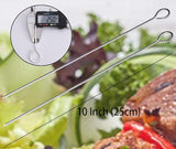 10 inch Barbecue Skewers, HONSHEN Metal BBQ Sticks,12Pack Stainless Steel Square Skewer,Kebob,kabob Sets for Grill Outings