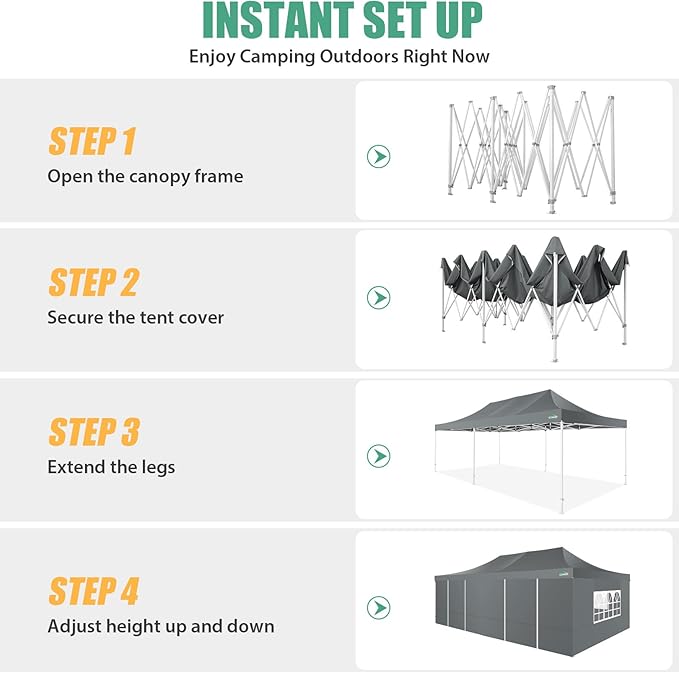 COBIZI 13x26 Pop Up Tent 13x26 Canopy with Sidewalls Heavy Duty Canopy Party Tent for Parties, Outdoor Wedding Large Event