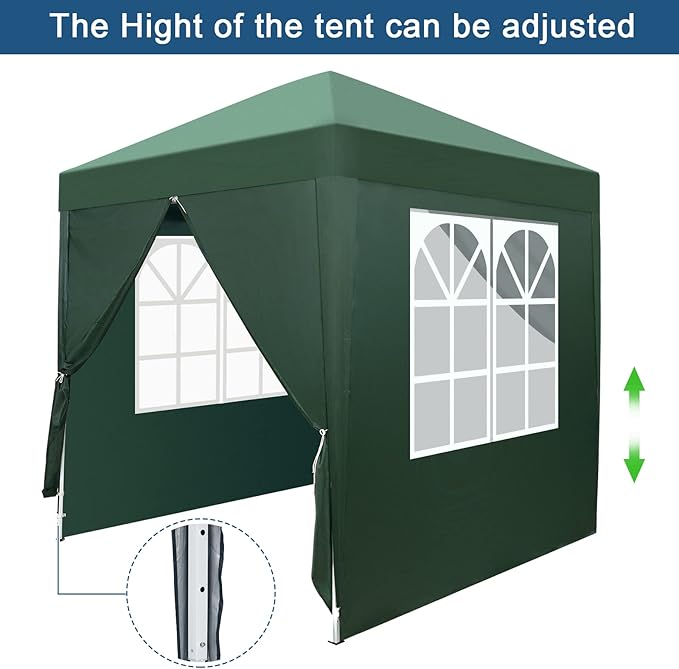 Outvita 6.5x6.5ft Pop Up Canopy Tent, Outdoor Instant Shelter Folding Canopy with 4 Side Walls and Carry Bag for Commercial