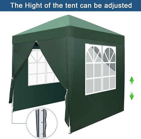 Outvita 6.5x6.5ft Pop Up Canopy Tent, Outdoor Instant Shelter Folding Canopy with 4 Side Walls and Carry Bag for Commercial