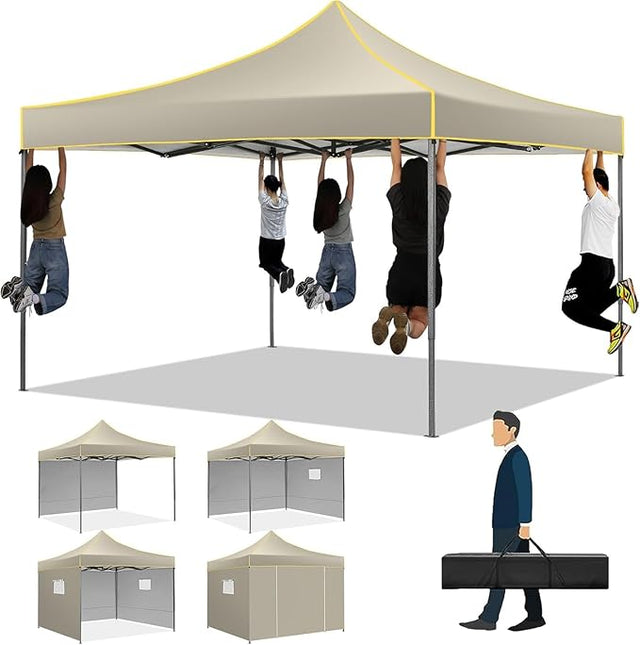 COBIZI 10x10 Heavy Duty Pop up Canopy with 4 Removable Sidewalls, Canopy Tent with Portable Bag, Ez Pop up Tent Commercial