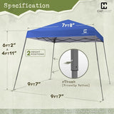 CAPHAUS One-Push Pop Up 8x8 Canopy Tent, Heavy-Duty Commercial Grade with Central Lock, Portable Instant Folding Shelter