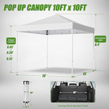 Shades 10x10 Pop Up Canopy,Heavy Duty Beach Tent with Carrying Bag for Easy Moving,Sun Shelter for