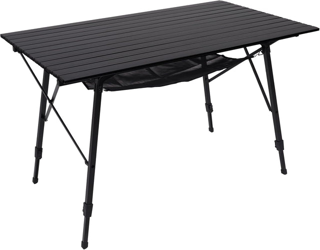 PORTAL Camping Table Portable Foldable with Adjustable Legs, Aluminum Folding Table Roll Up Table with Carrying Bag for