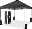 CROWN SHADES 10x10 Pop Up Canopy Tent - Patented Center Lock One Push Instant Outdoor Canopy Beach Tent with STO-N-Go Bag 8
