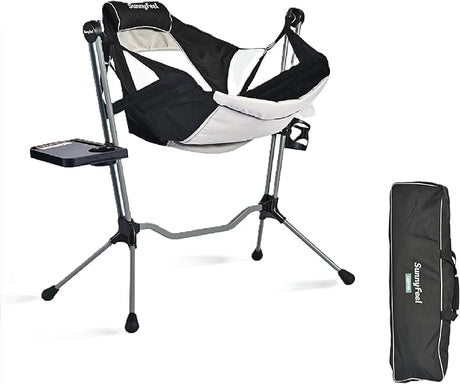 SUNNYFEEL Hammock Camping Chair, Oversized Swinging Camping Chair, Portable Hammock Chairs with Cup Holder, Beach Mat, MAX