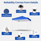 10x10ft Pop Up Canopy Tent,Heavy Duty Waterproof Folding Tent for Camping Parties Events Parties,Outdoor Canopy,Portable Sun