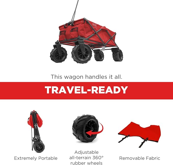Creative Outdoor Wagon for Kids Push Pull Collapsible Stroller Giant All-Terrain Folding Cart | XXXL Monster Series Wagons |