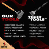 BBQ-AID Grill Brush for Outdoor Grill Bristle Free - 18" BBQ Brush for Grill Cleaning Kit - Safe BBQ Grill Cleaner Brush and