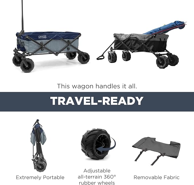 Creative Outdoor Original Folding Wagon All-Terrain Wheels, alternate view 5