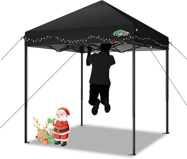 COBIZI 6.6x6.6ft Pop Up Canopy Tent, Heavy Duty Canopy Easy Set up All Weather Waterproof Outdoor Canopy Tent for Parties,