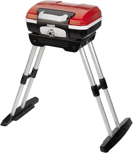 Cuisinart Petite Gourmet Portable Gas Grill with VersaStand, Compact Portable Grill Propane, 150 Sq. In. Cooking Surface,