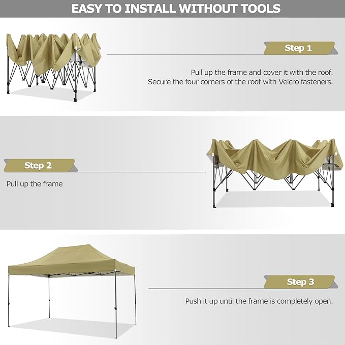 COBIZI 10x15 Heavy Duty Pop up Canopy Tent with 4 sidewalls Commercial Outdoor Canopy Wedding Party Tents for Wedding All