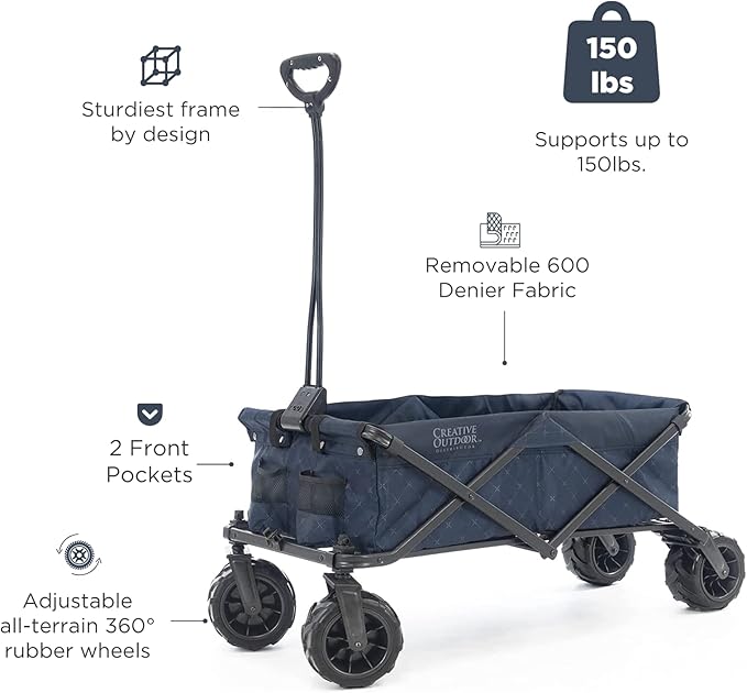 Creative Outdoor Original Folding Wagon All-Terrain Wheels, alternate view 2