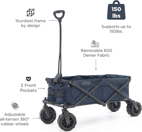 Creative Outdoor Original Folding Wagon All-Terrain Wheels, alternate view 2