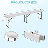 6ft HDPE Folding Bench, Foldable Seat with Sturdy Frame and Security Lock for Indoor and Outdoor, Multipurpose Entertaining