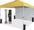 CROWN SHADES 10x10 Pop Up Canopy with 1 Side Wall - Beach Tent with One Push Setup - Outdoor Sun Shade for Events, Parties,