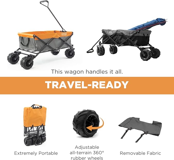 Creative Outdoor Original Folding Wagon All-Terrain Wheels, alternate view 6