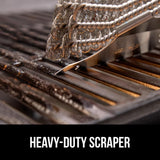 GORILLA GRIP Heavy Duty No Bristle Triple Helix Grill Brush with Scraper for Outdoor Grills, Safe Steam Cleaning, Oversized