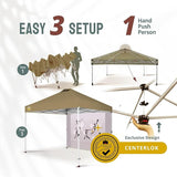 CROWN SHADES 10x10 Pop Up Canopy Tent with Game Netting - Beach Tent with One Push Setup - Outdoor Sun Shade for Events,