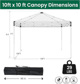 10x10ft Pop Up Canopy Tent,Heavy Duty Waterproof Folding Tent for Camping Parties Events Parties,Outdoor Canopy,Portable Sun