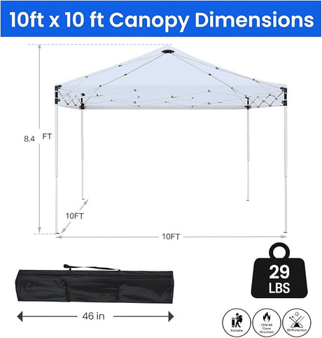 10x10ft Pop Up Canopy Tent,Heavy Duty Waterproof Folding Tent for Camping Parties Events Parties,Outdoor Canopy,Portable Sun