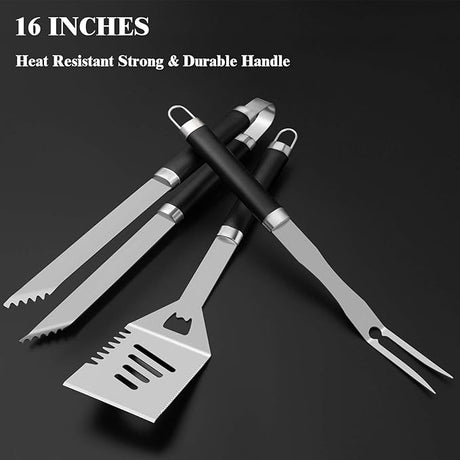 ROMANTICIST 25pcs Extra Thick BBQ Grill Accessories, Fathers Day Grilling Gifts Set for Men Dad, Heavy Duty Grill Tools