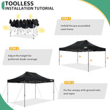 COBIZI 10x15 Pop up Canopy Tent Heavy Duty with 4 Sidewalls, Easy Set-up Commercial Outdoor Party Tent, 100% Waterproof