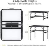 Folding Camping Table, 36" x 24" Portable Table Adjustable Height Max 28 inch Aluminum Folding Table with Storage Net,