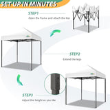 COBIZI 6.6x6.6ft Pop Up Canopy Tent, Heavy Duty Canopy Easy Set up All Weather Waterproof Outdoor Canopy Tent for Parties,