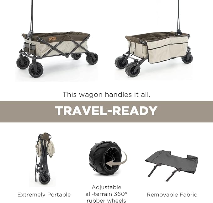Creative Outdoor Original Folding Wagon All-Terrain Wheels, alternate view 6
