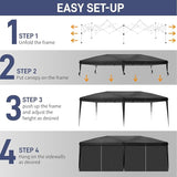 Outvita 10x20ft Pop Up Canopy Tent, Outdoor Instant Shelter Folding Canopy with 6 Side Walls and Carry Bag for Commercial